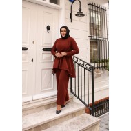 Tesettür Tunik Takım Acı Kahve