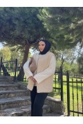 Kadın Sıfır Kol Peluş Yelek Bej
